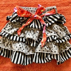 Mustard Pie Skirt Ruffle Stripes Dots Party